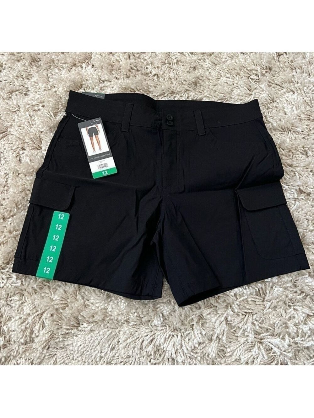 NEW-Eddie Bauer Lite Weight UPF50+ Sun Protecti Summer Trail Shorts Black SZ 12